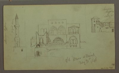 Zeichnung, Altes Haus, Beirut, 1868 von Frederic Edwin Church